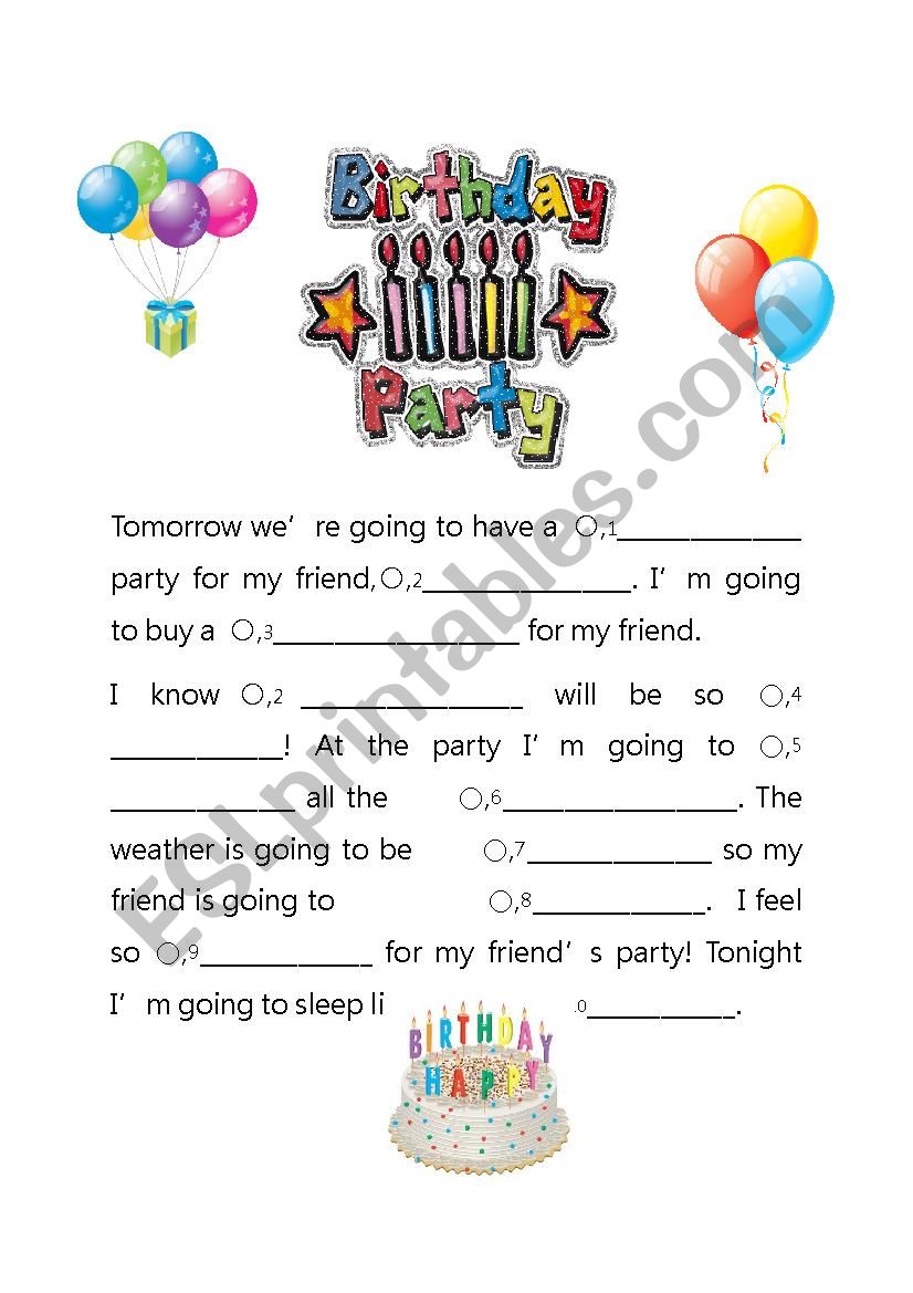 Going to Mad Lib worksheet