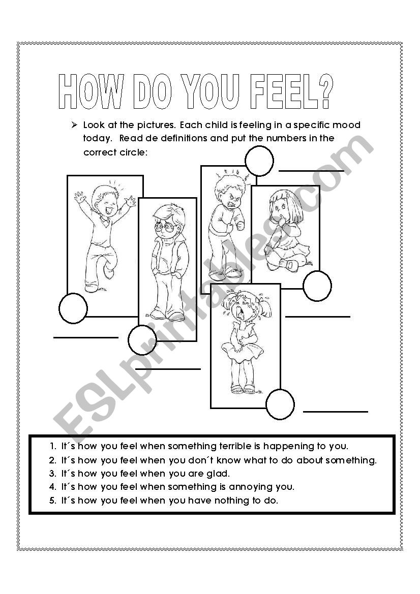 How are you feeling? worksheet