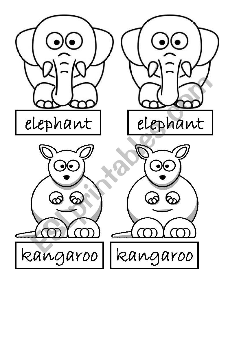 Zoo flashcards worksheet