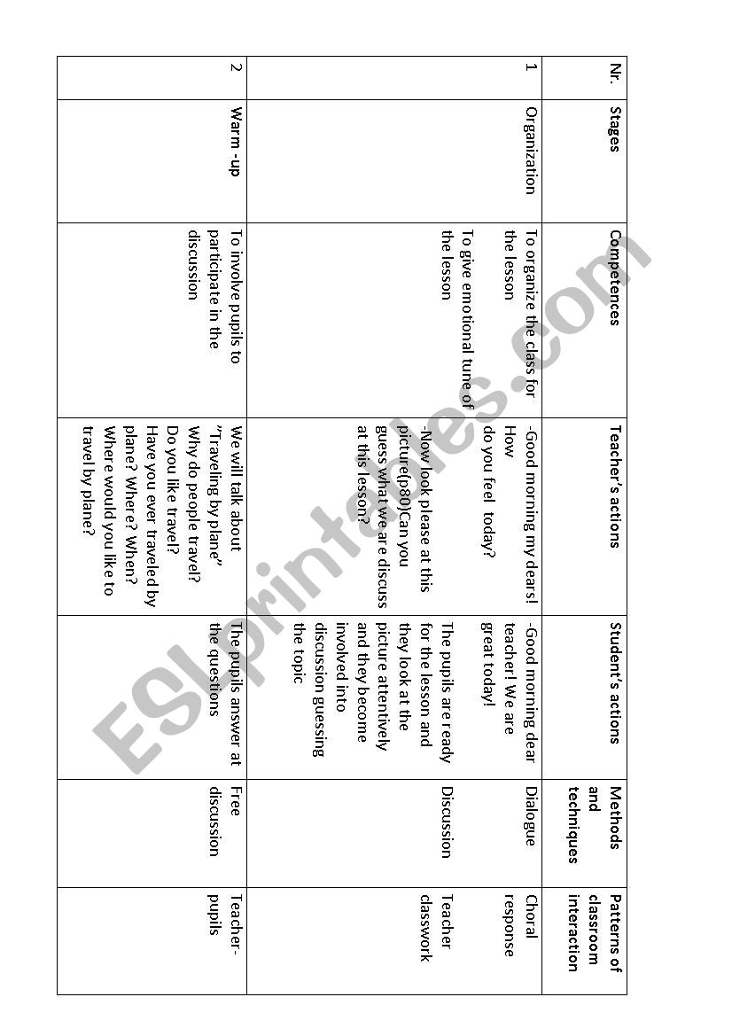 lesson plan worksheet