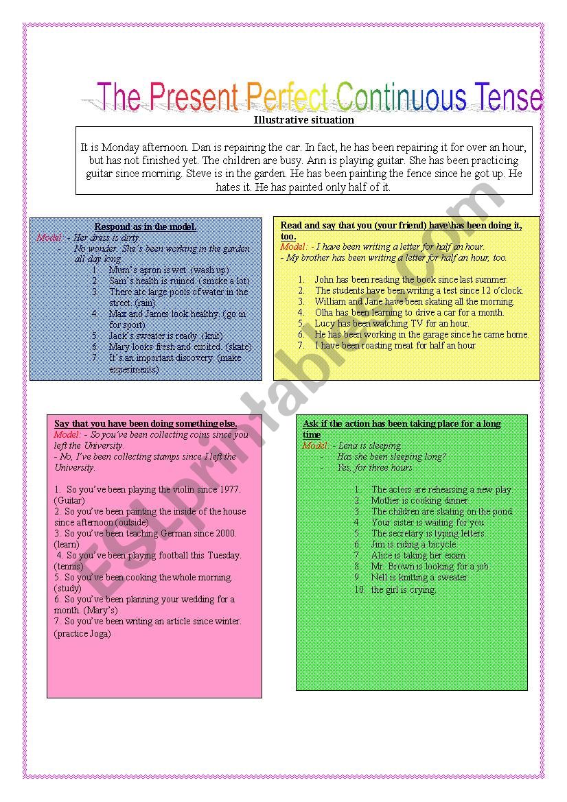 The Present Perfect Continuous Tense