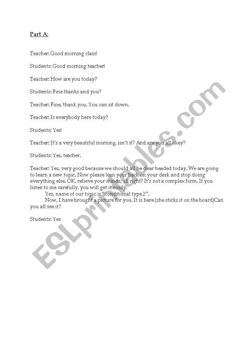 conditionals type2  worksheet