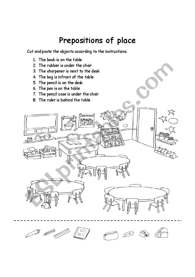 Preposition of place worksheet