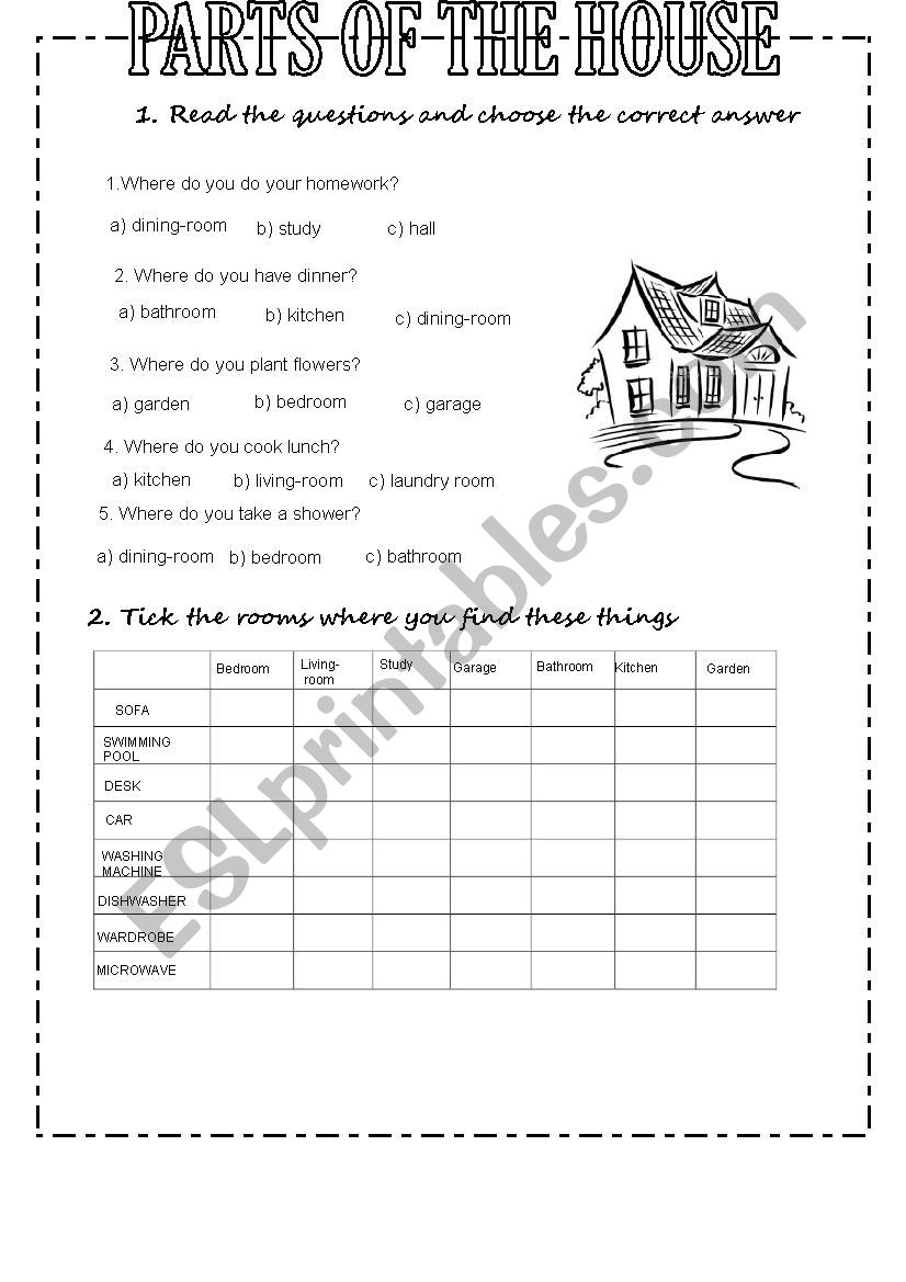 PART OF THE HOUSE REVISION worksheet