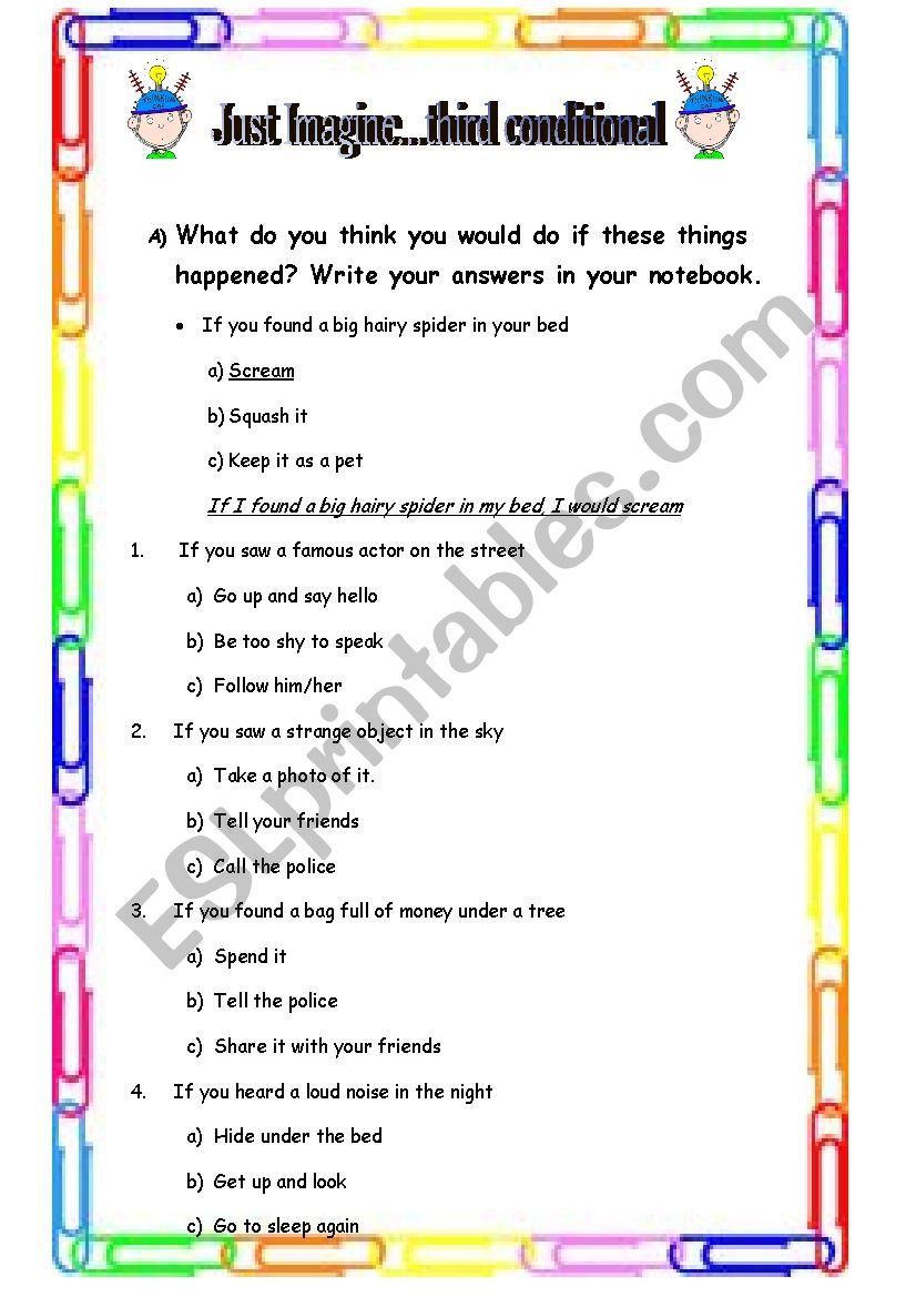 ´JUST IMAGINE´ 3RD CONDITIONAL