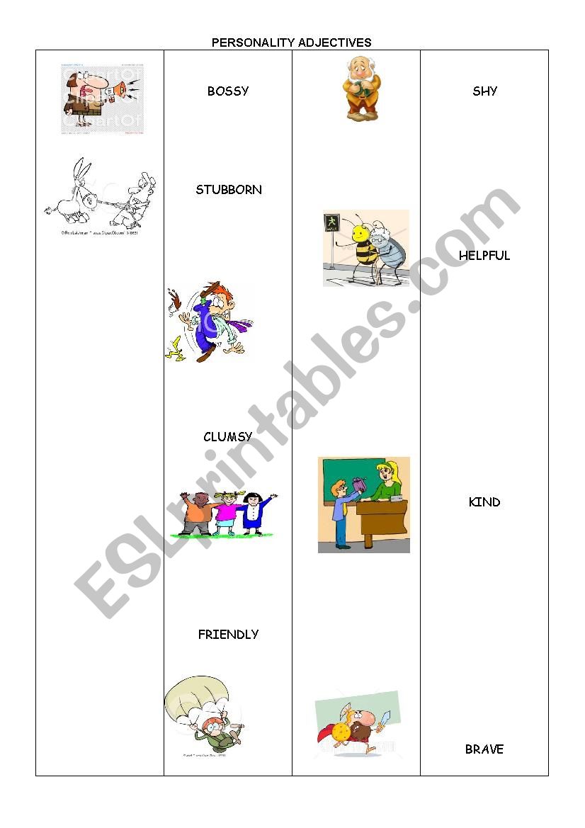personality adjectives worksheet