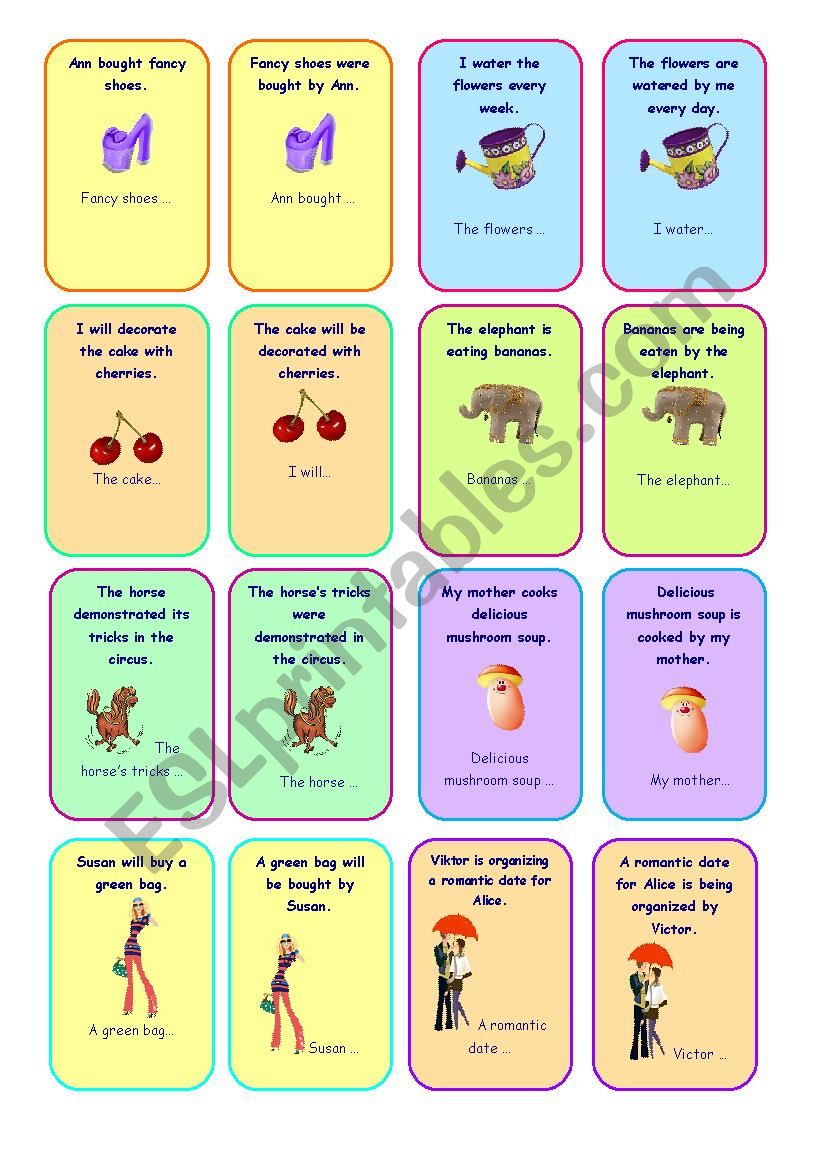 Passive Voice. Game. Go fish. Part 1.