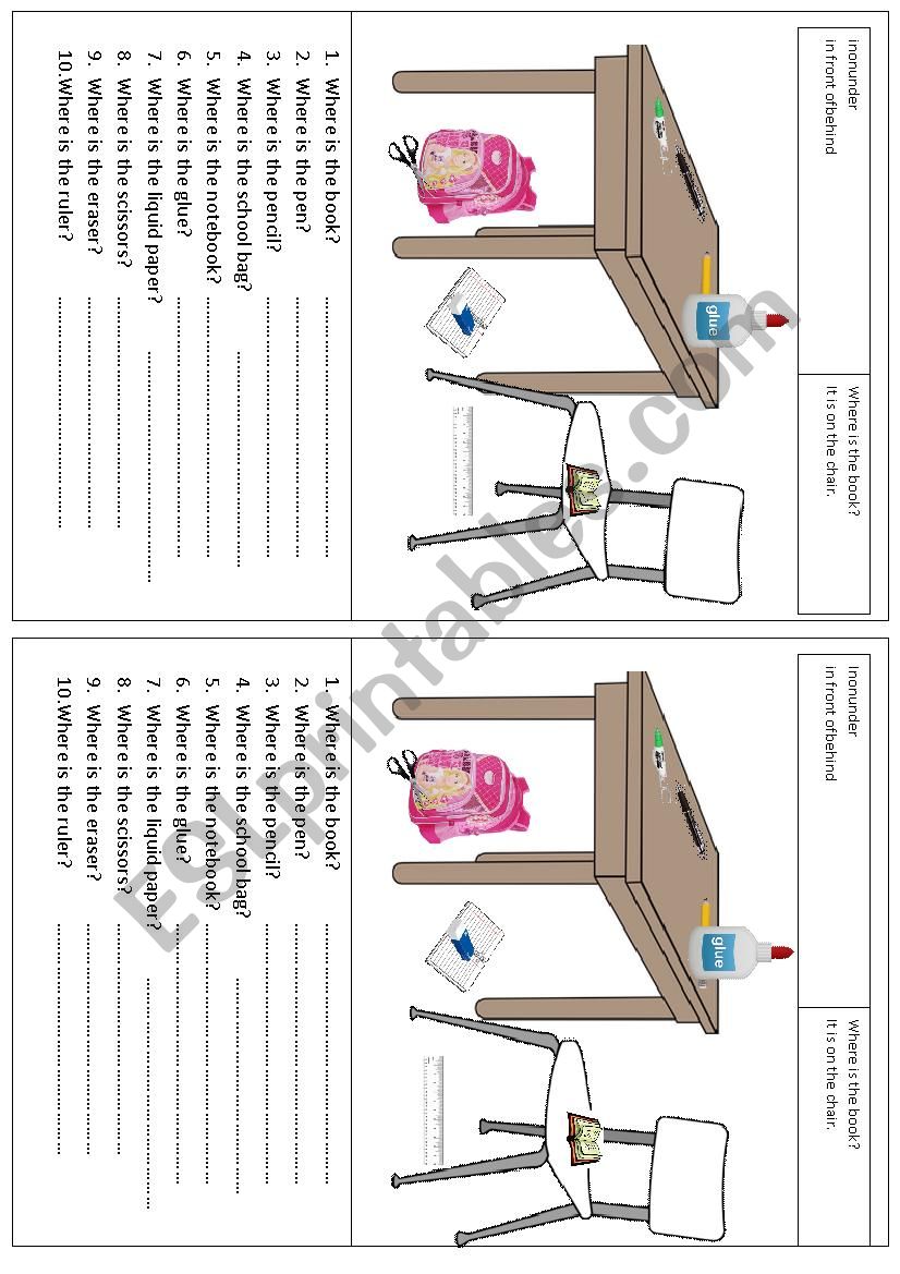 preposition worksheet