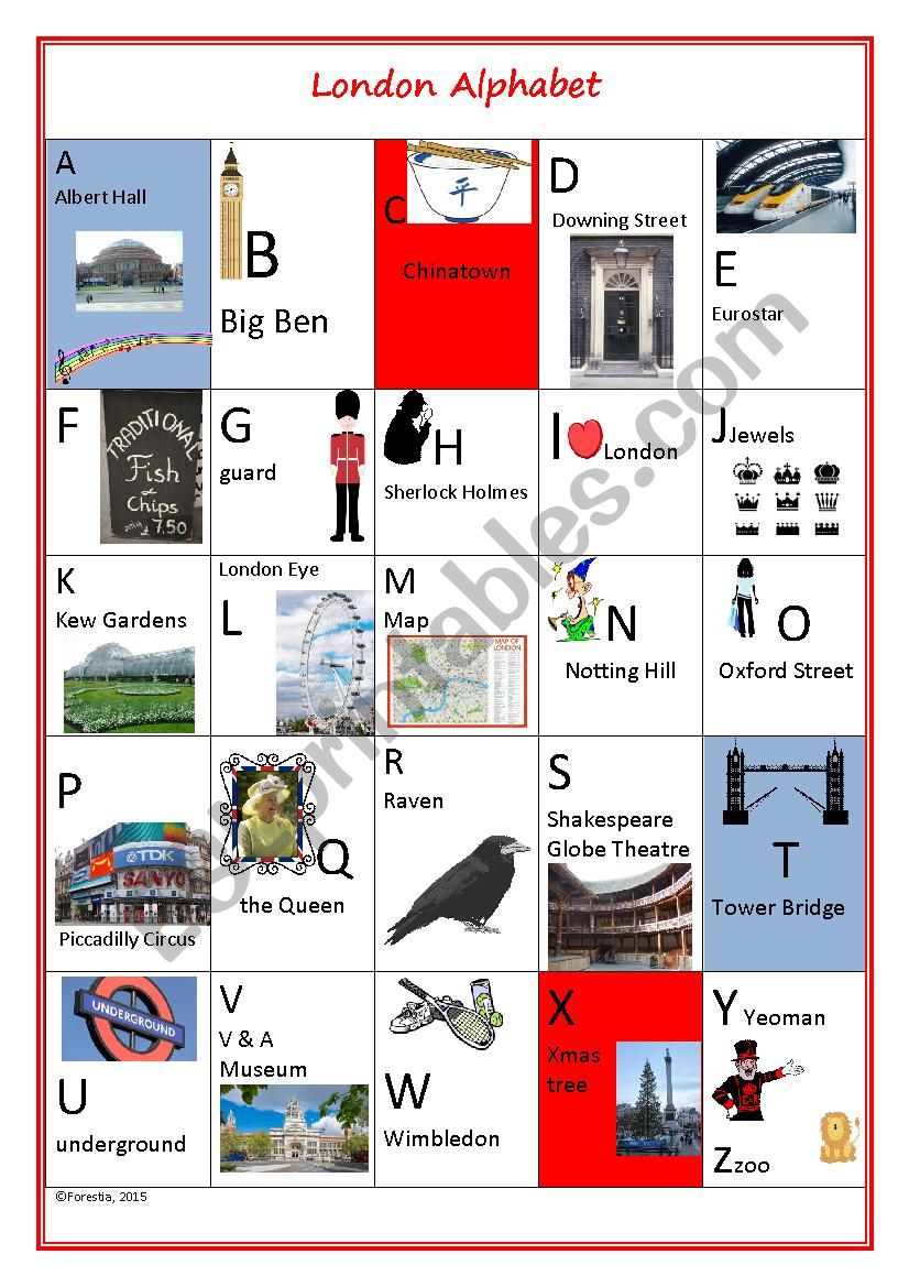 LONDON ALPHABET & LONDON QUIZ worksheet