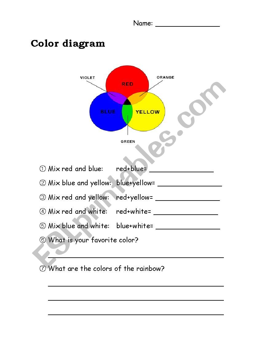 Learn about color worksheet