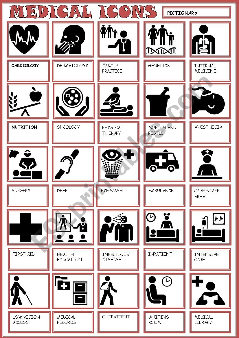 MEDICAL ICONS worksheet