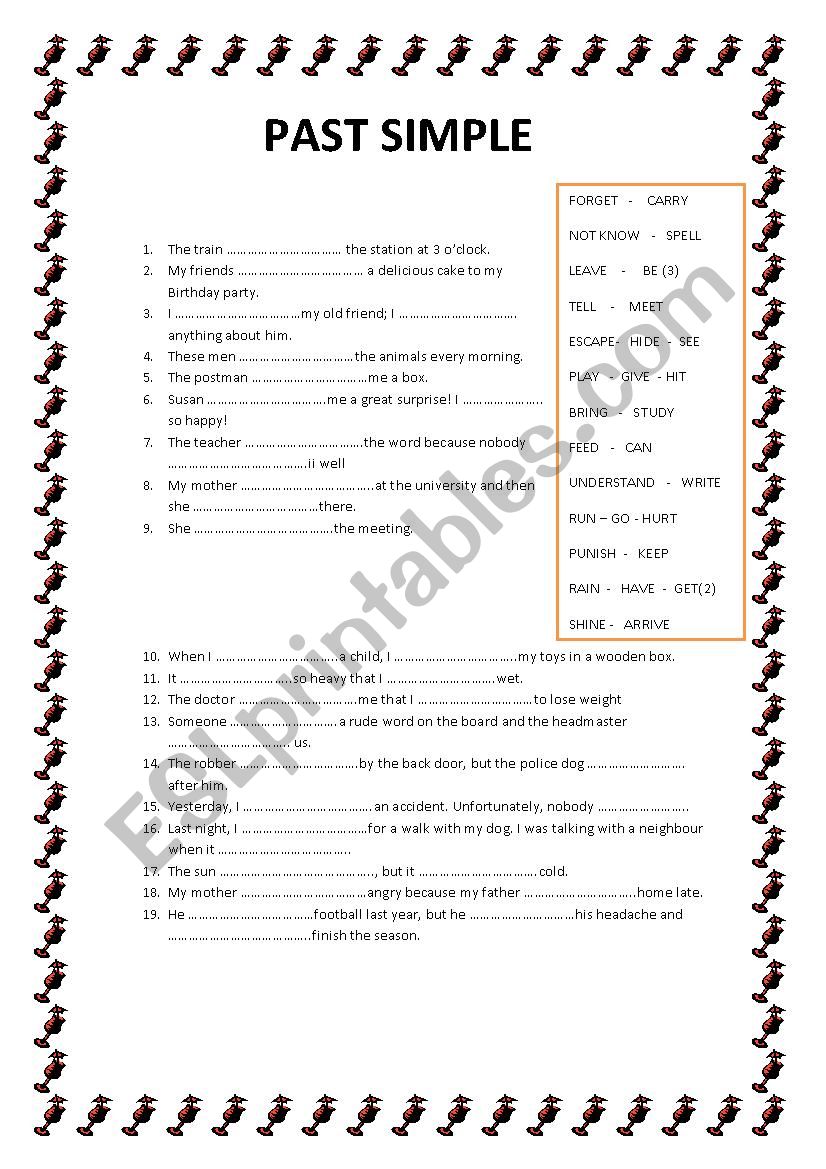 PAST SIMPLE worksheet