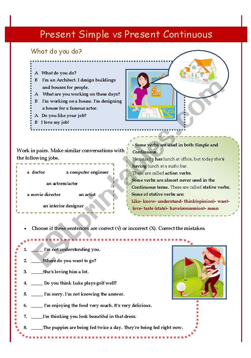 Present Simple vs Present Continuous 