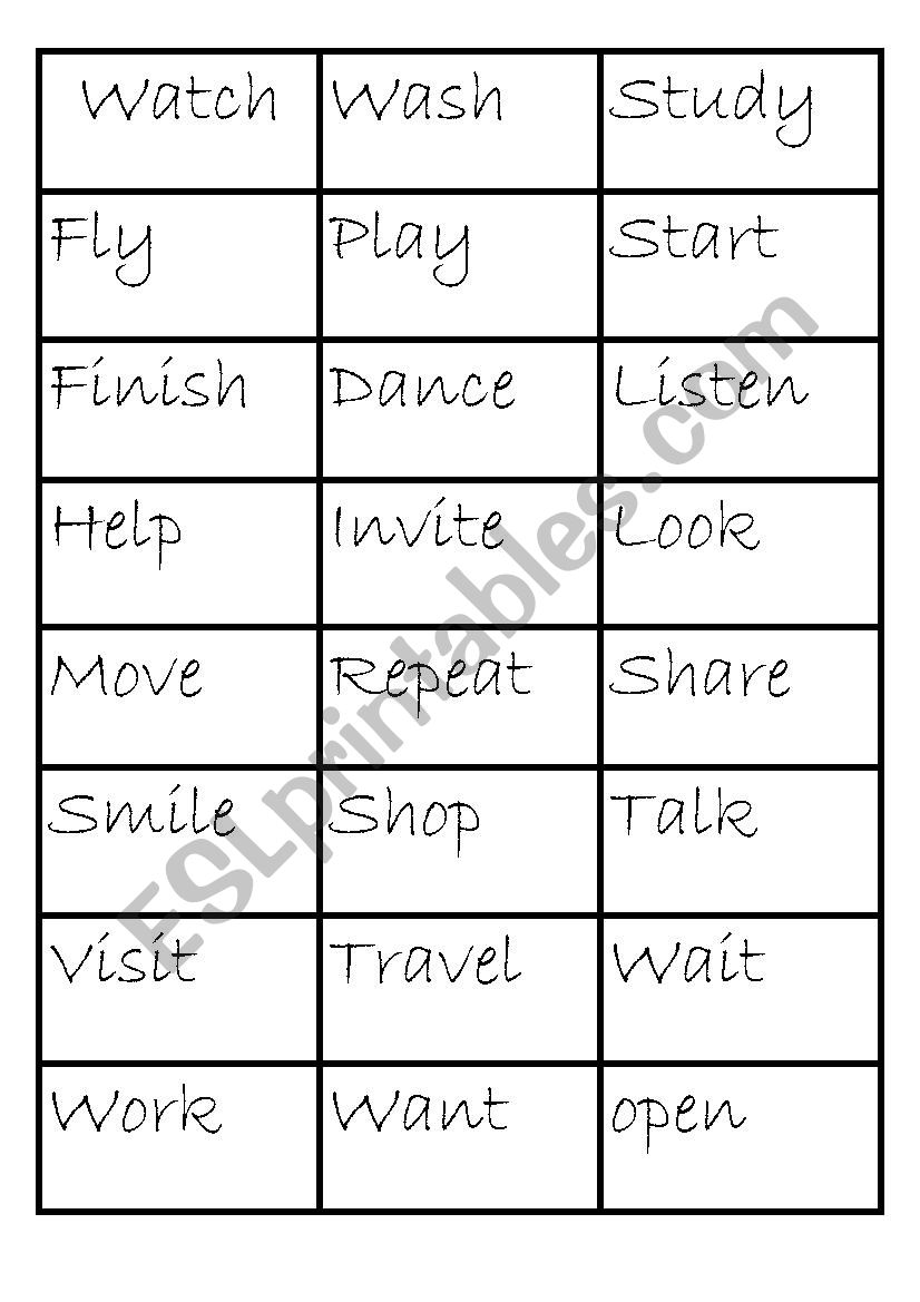 REGULAR VERBS IN THE PAST worksheet