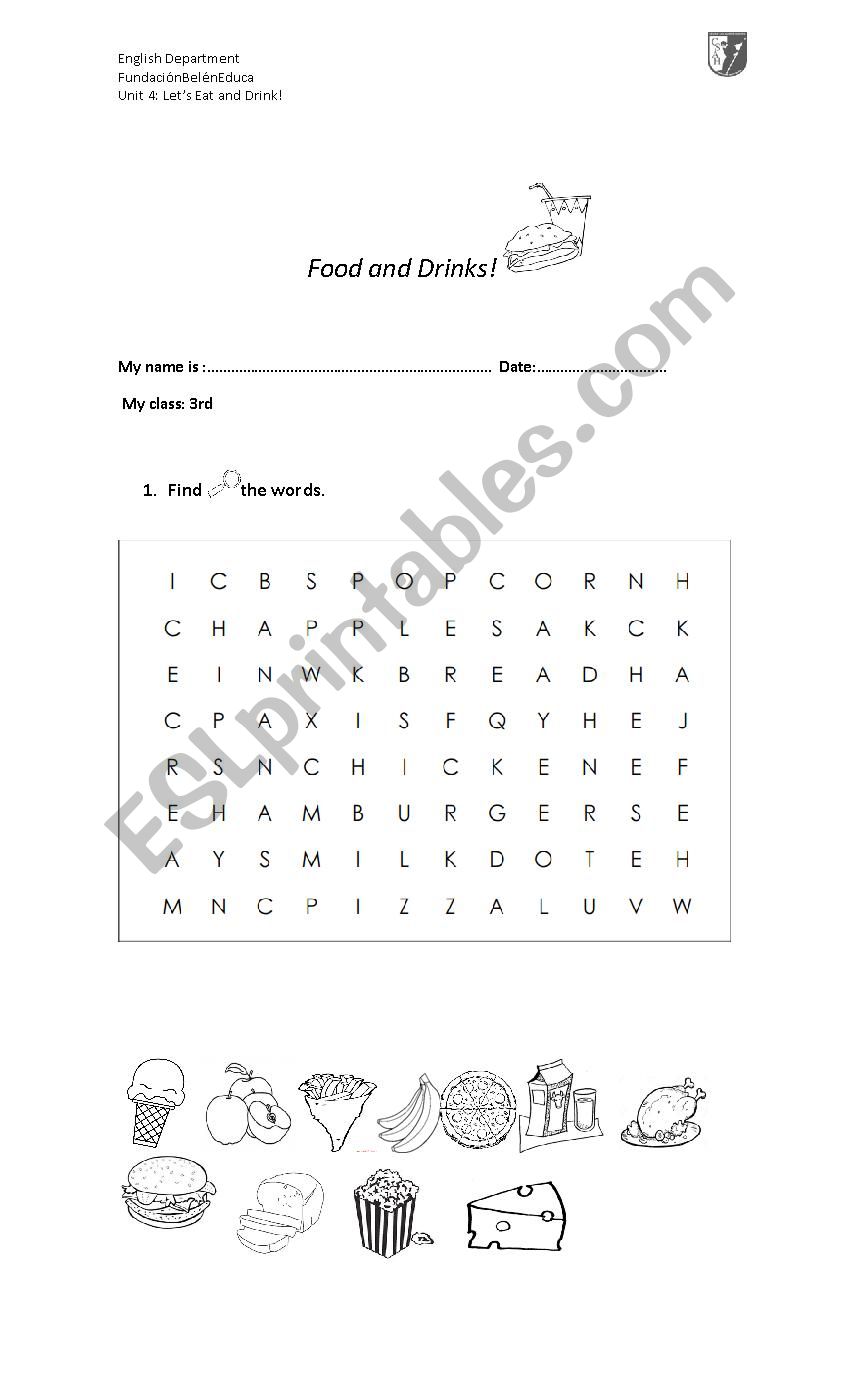 Food and Drinks! worksheet