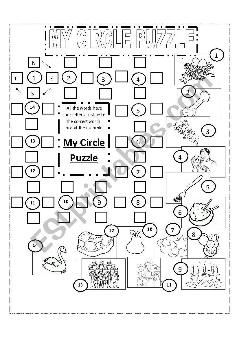 Circle Puzzle Vocabulary worksheet