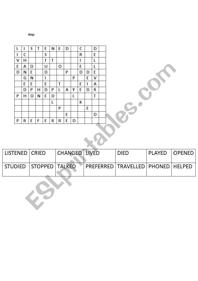 wordsearch regular verbs  worksheet