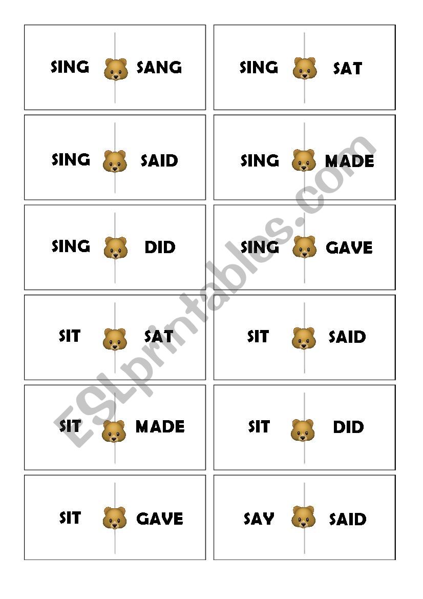 Irregular verbs dominoes (set 1 out of 5)