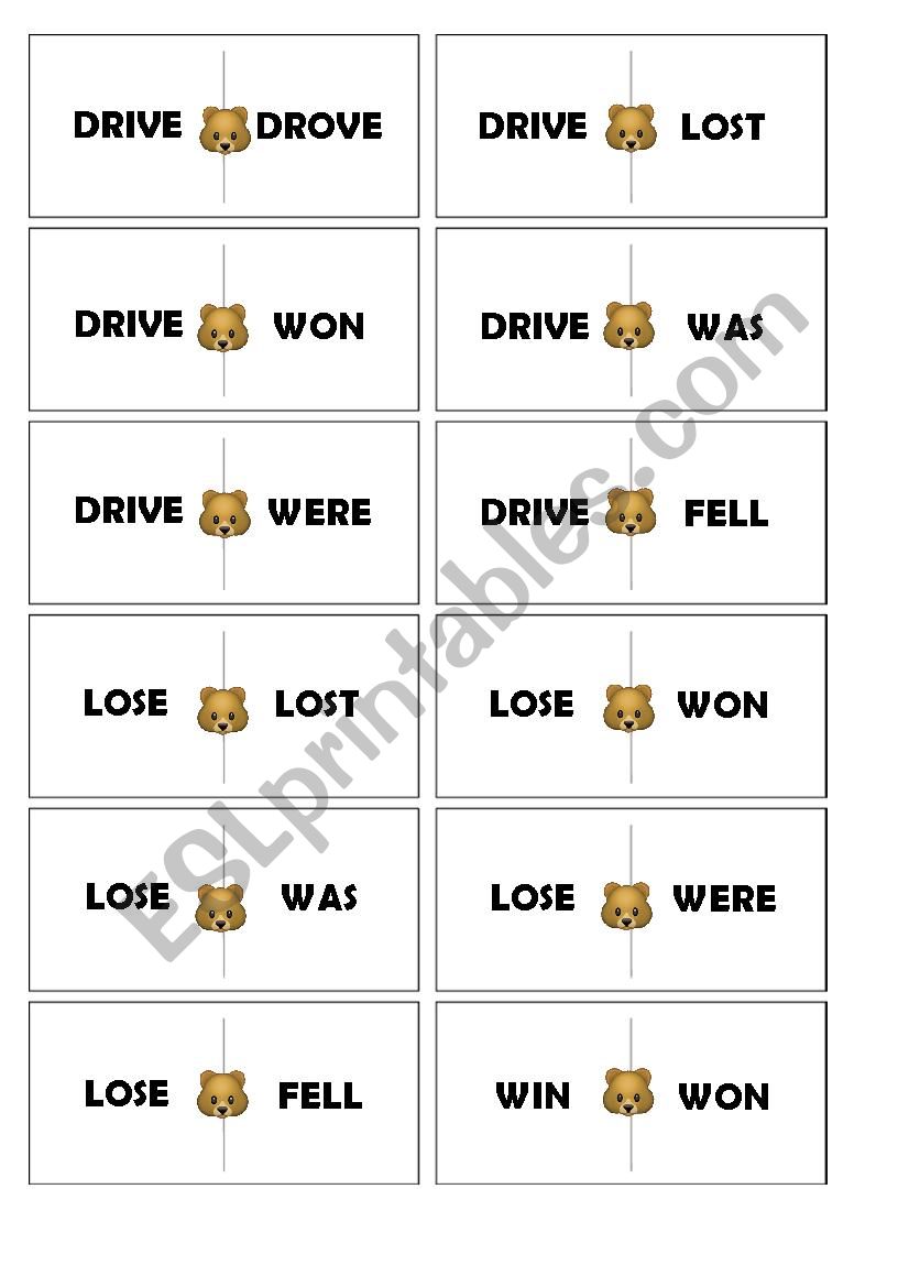 Irregular verbs dominoes (set 3 out of 5)