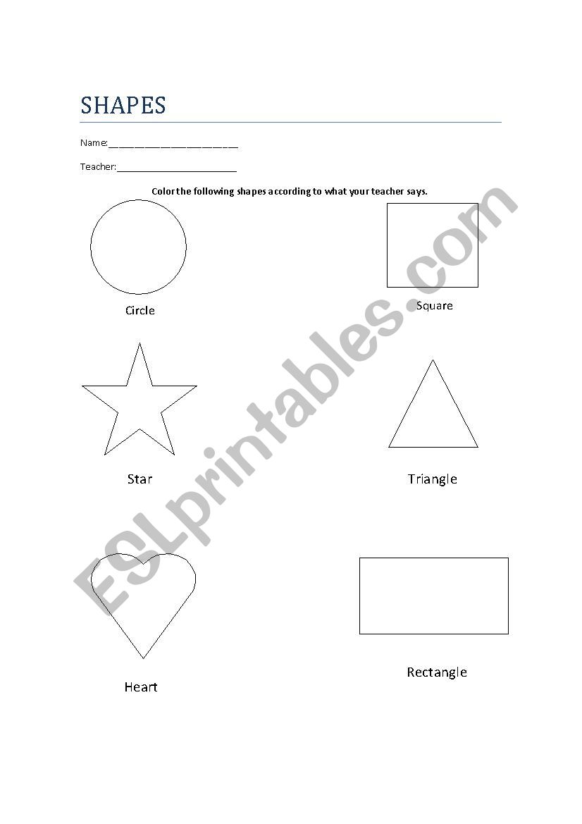 Shapes worksheet