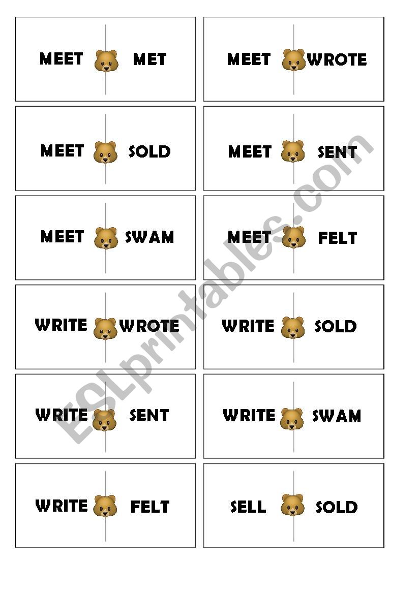 Irregular verbs dominoes (set 5 out of 5)