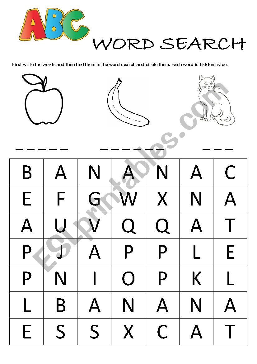 Alphabet word search (A, B, C)