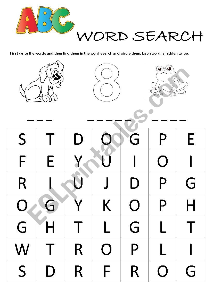 Alphabet Word Search (D, E, F)