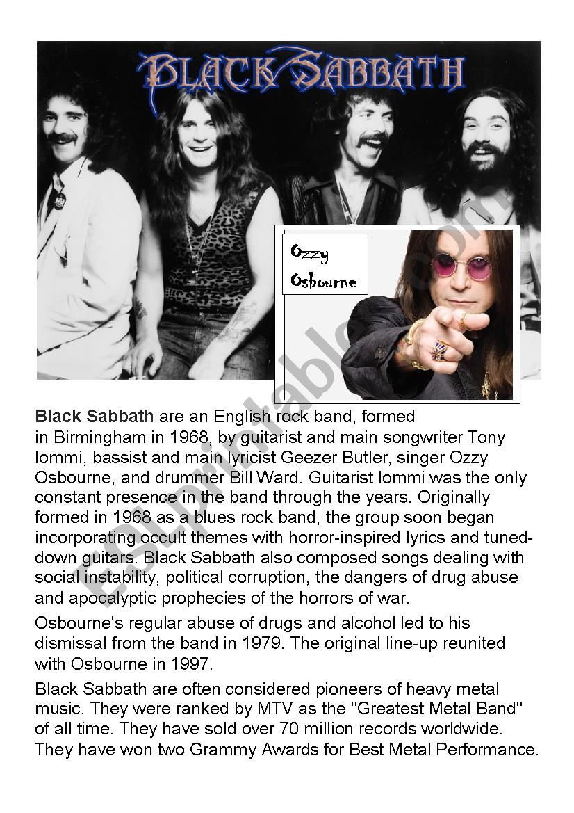 Black Sabbath - English with Music METAL