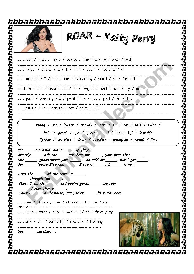 ROAR - Katy Perry worksheet