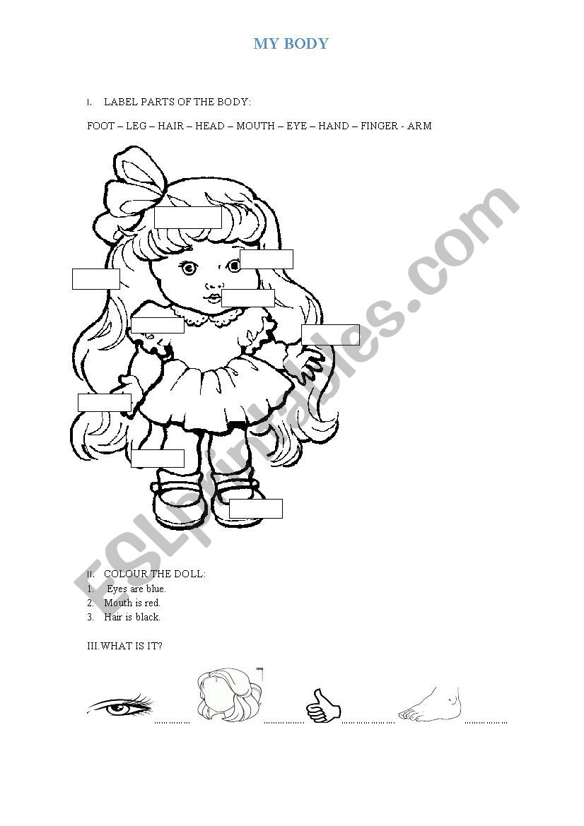 Bodyparts worksheet