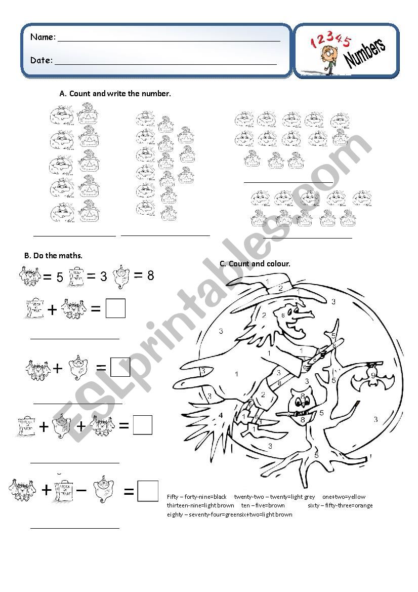 Numbers worksheet