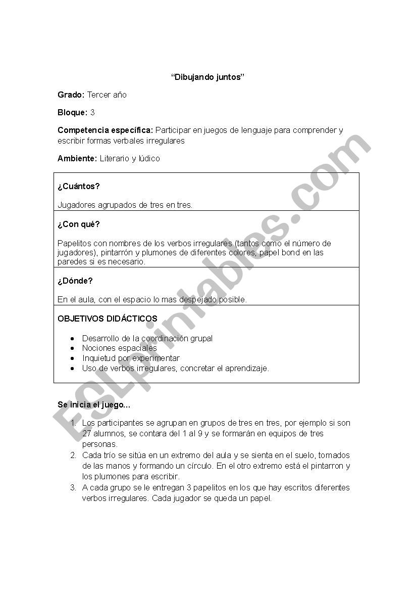 Drawing together worksheet