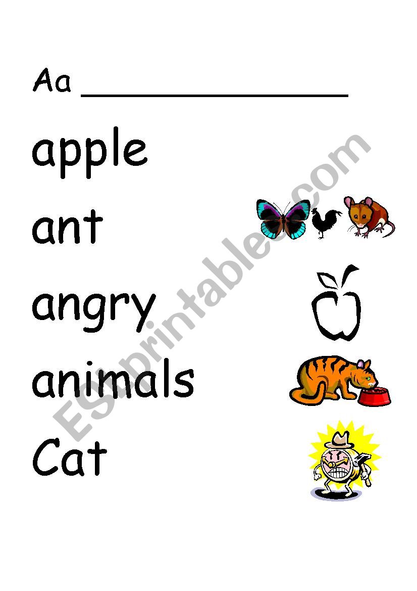 Letter A worksheet worksheet