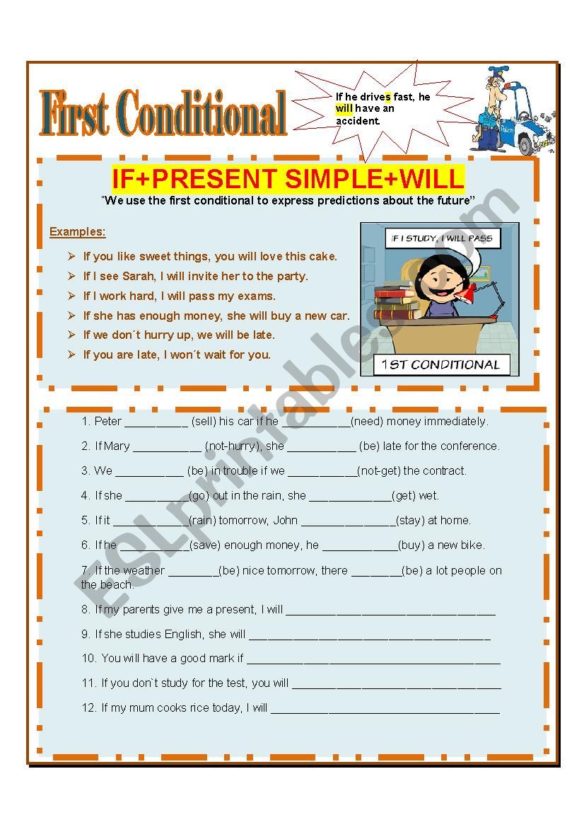 First Conditional Esl Worksheet By Sumerce
