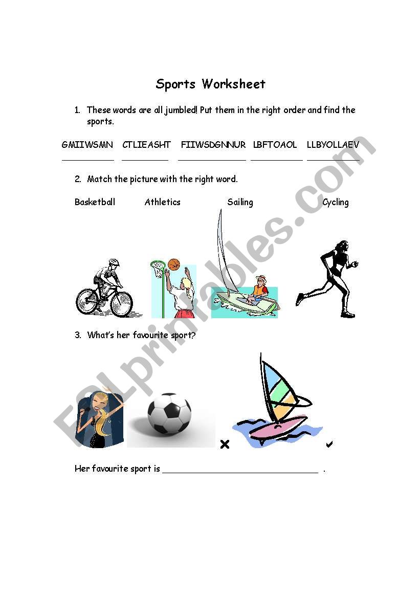 Sports worksheet
