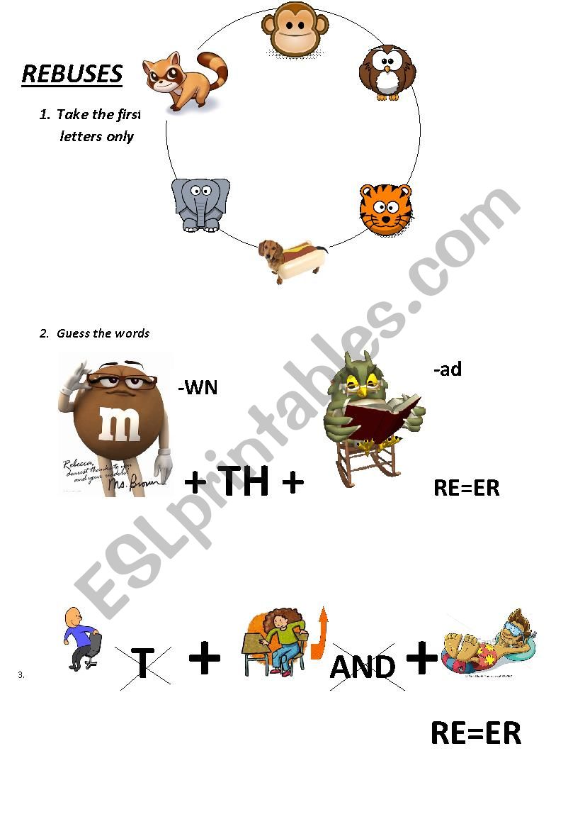 Family Rebuses worksheet