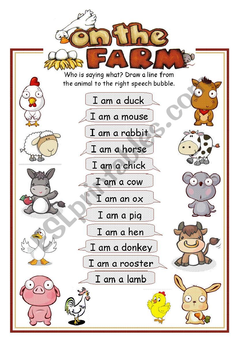 Animals for kids worksheet