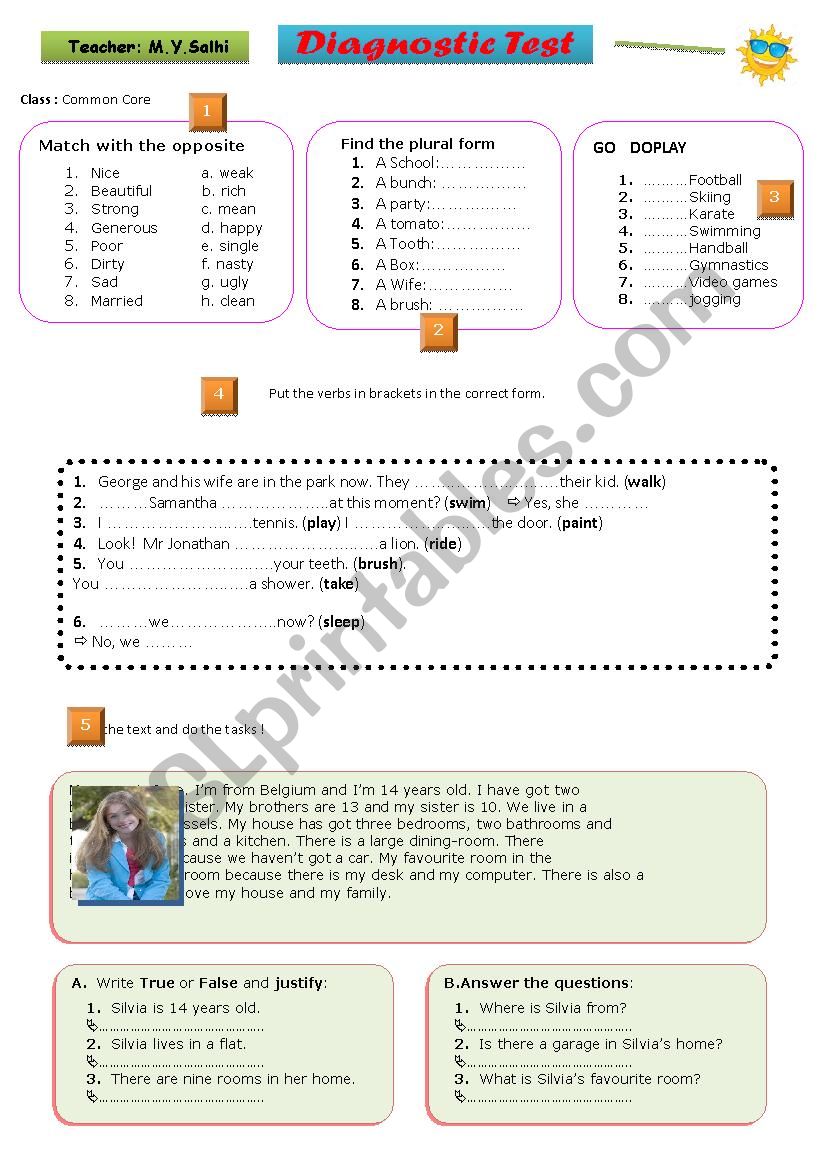 Revision worksheet