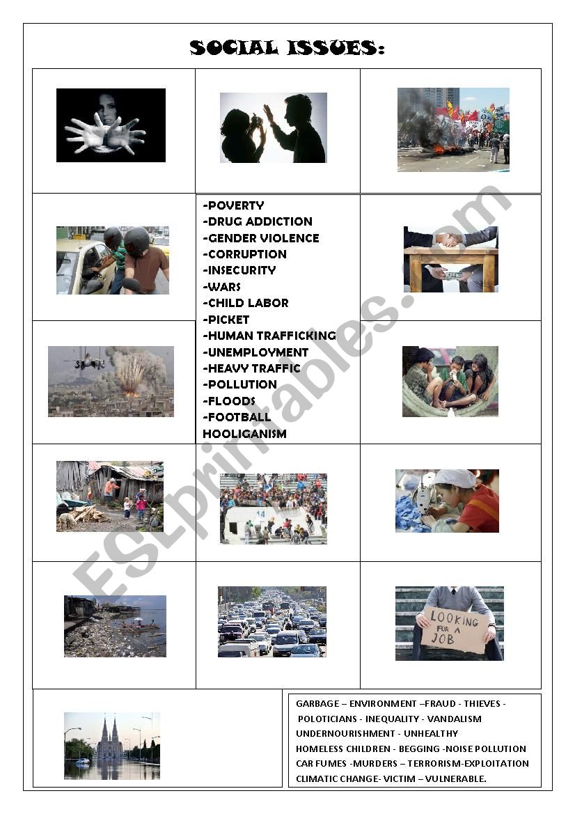 Social Issues worksheet