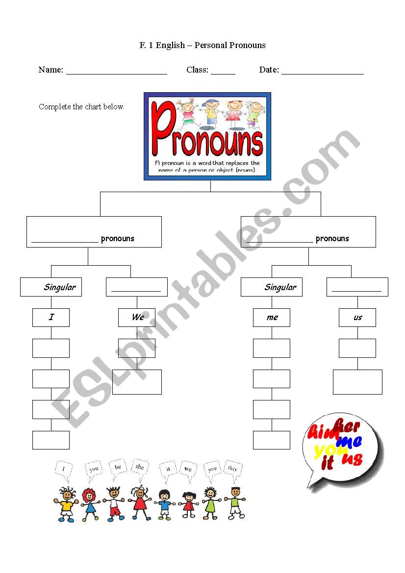 Personal Pronouns  worksheet