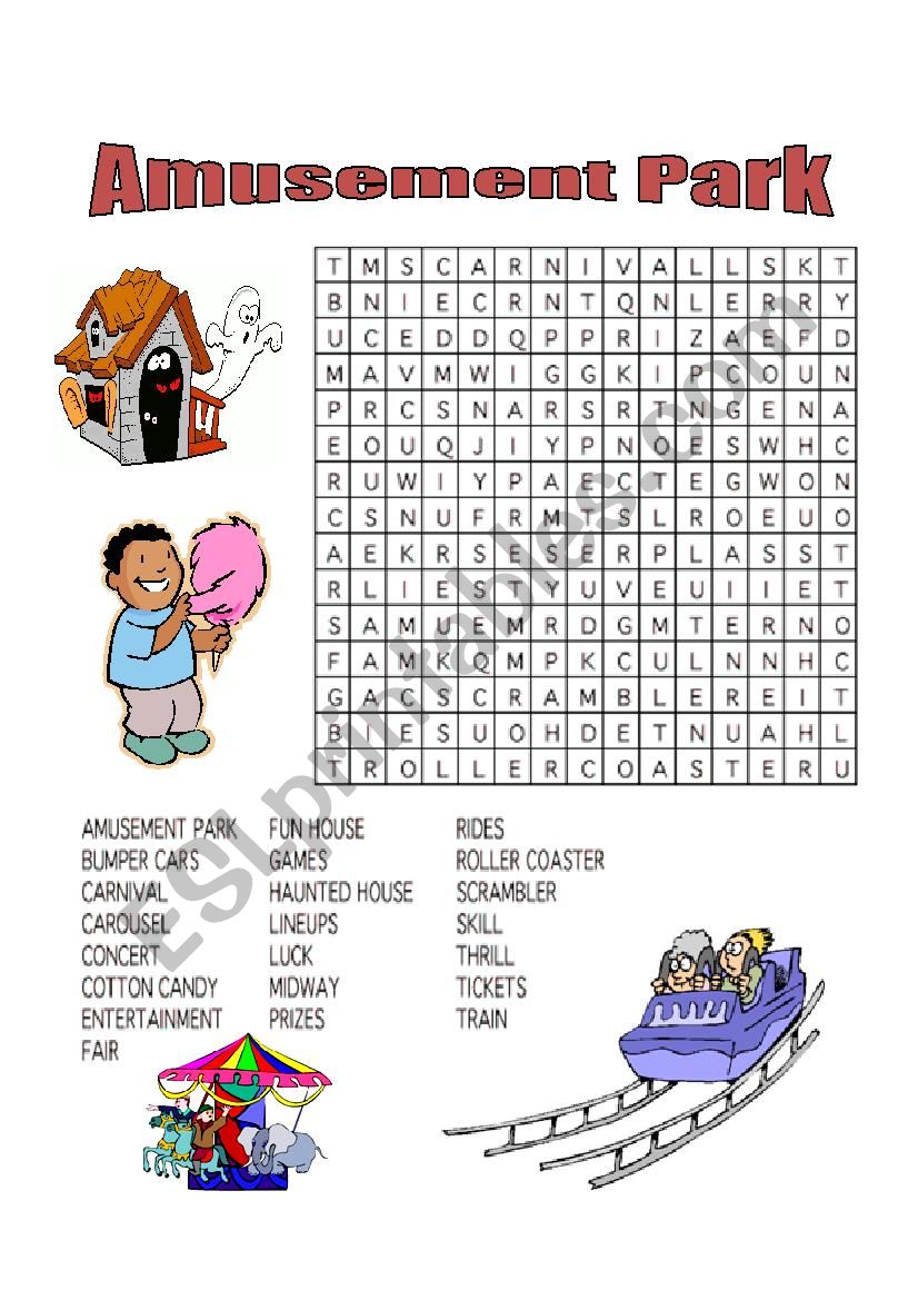 amusement park worksheet