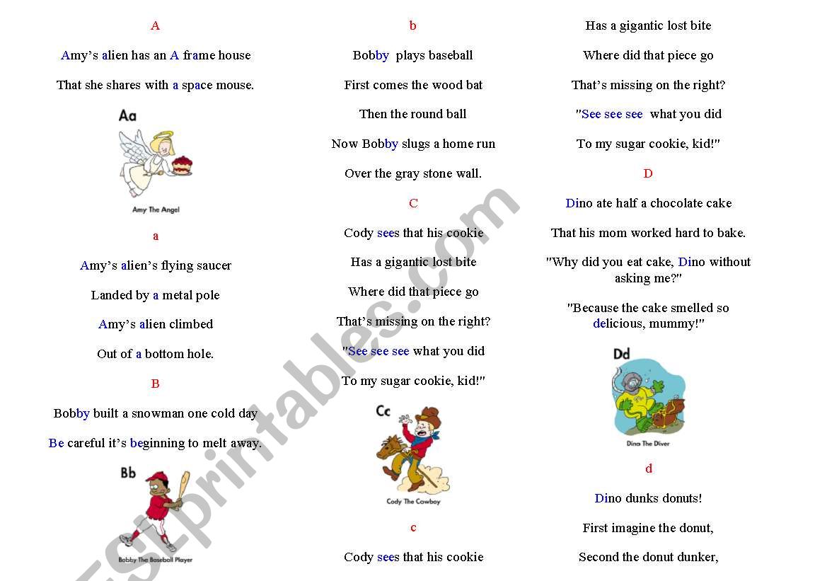 ALPHABET RHYMES worksheet