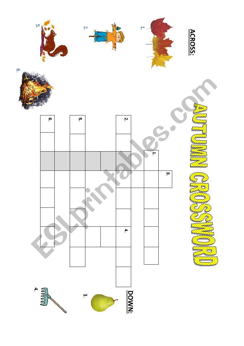 Autumn Crossword worksheet