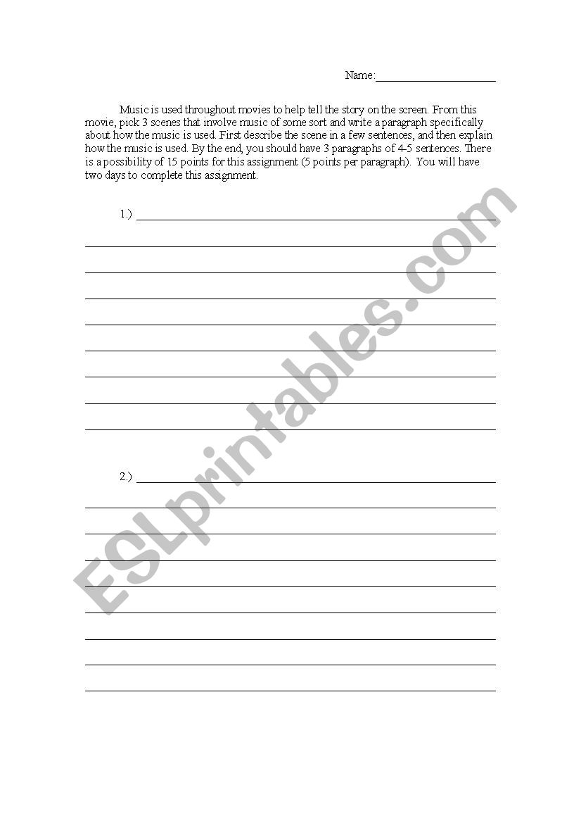 Movie Critique worksheet