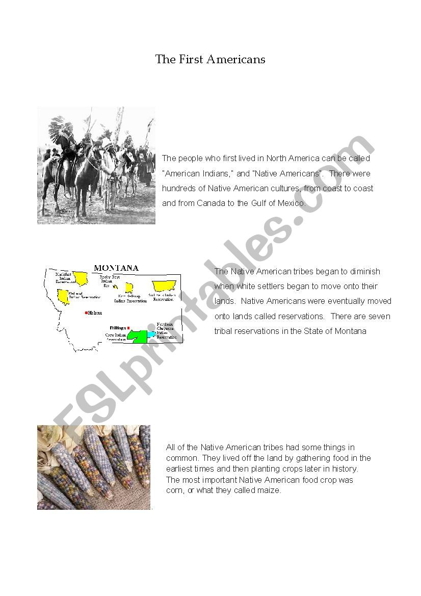 Native American Facts worksheet
