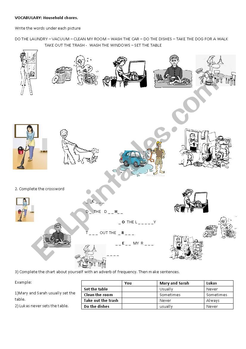 Chores worksheet