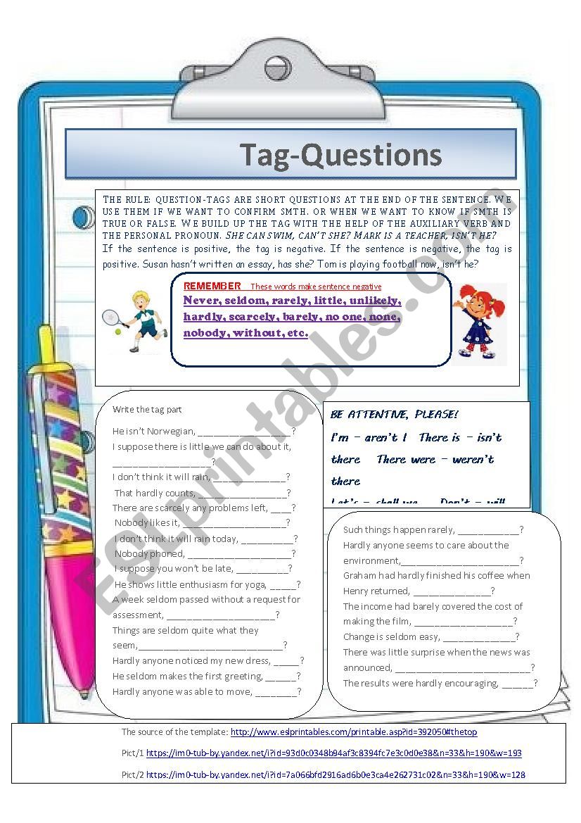 TAG-QUESTIONS worksheet