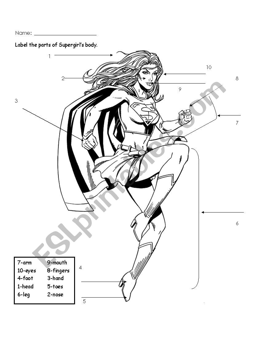 Supergirl worksheet