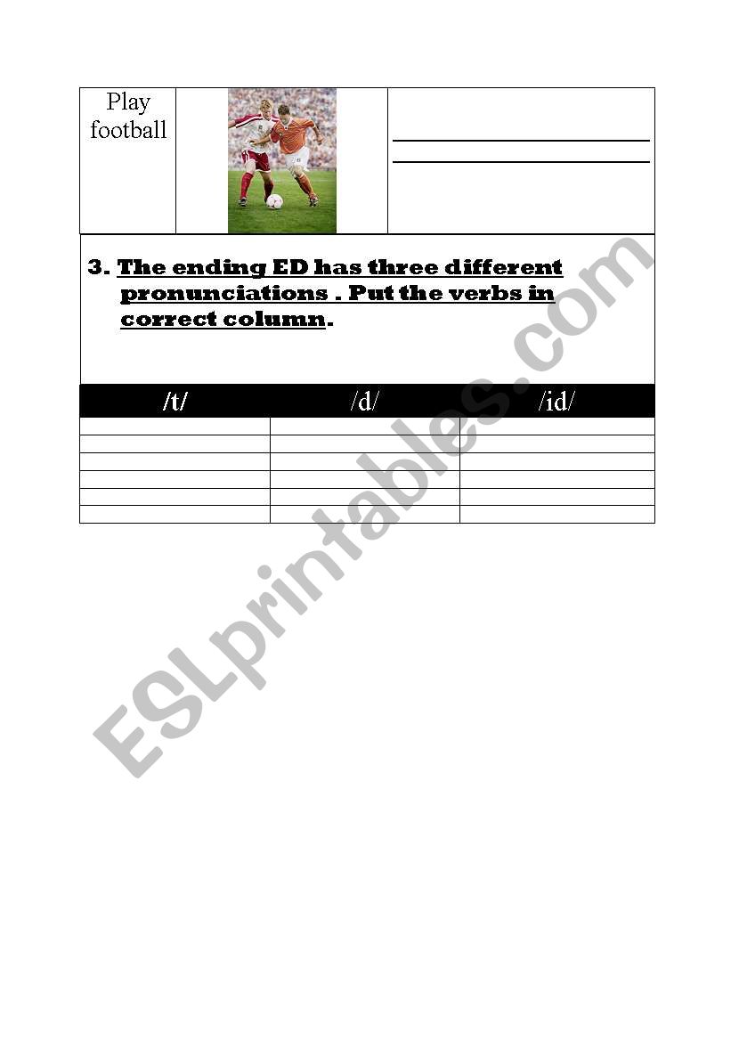 PAst simple  worksheet