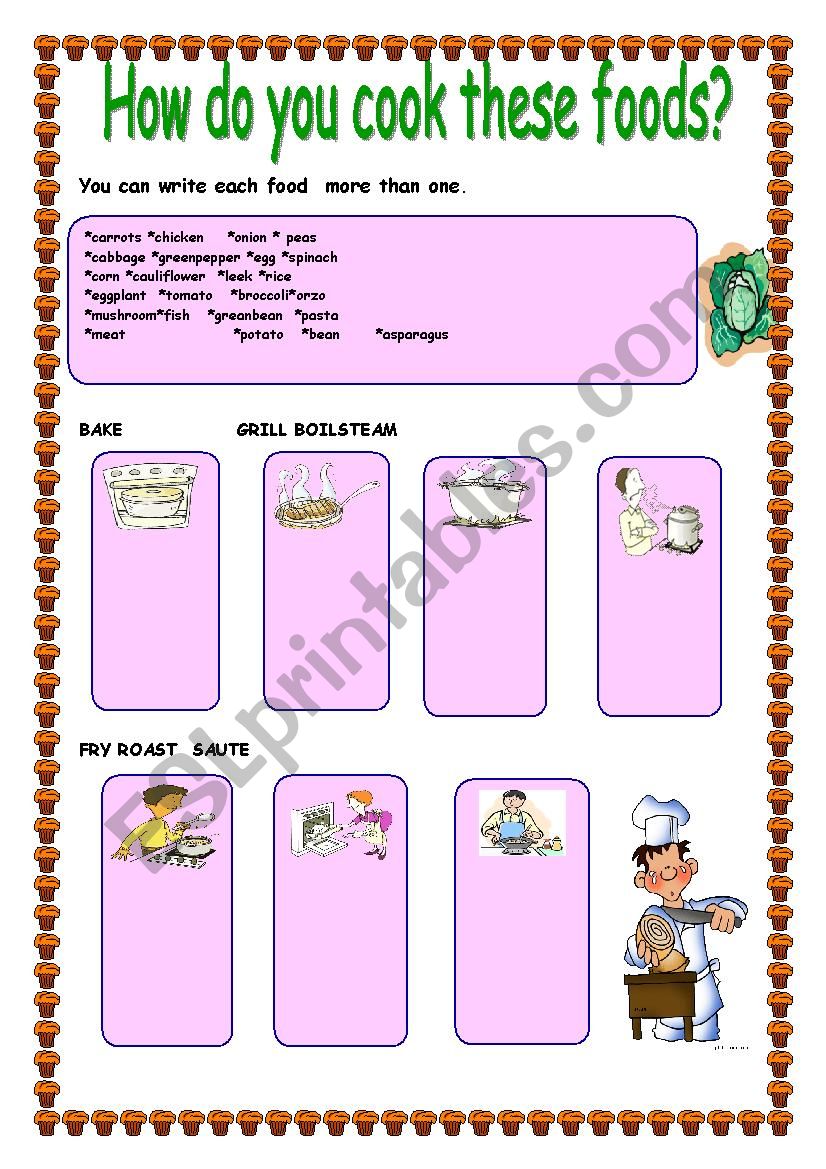 COOKING STYLE worksheet